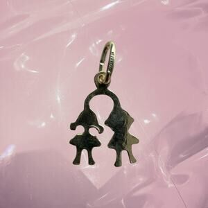 Y2K 925 Sterling silver boy and girl lucky charm pendant